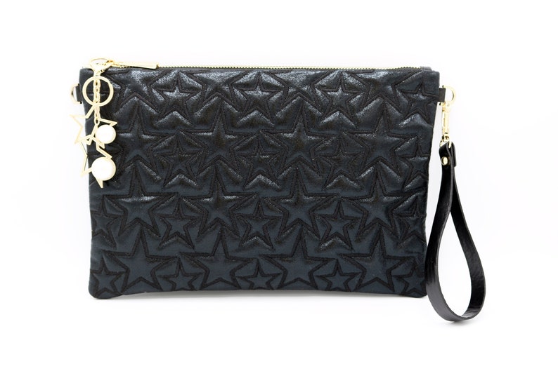 black shiny clutch