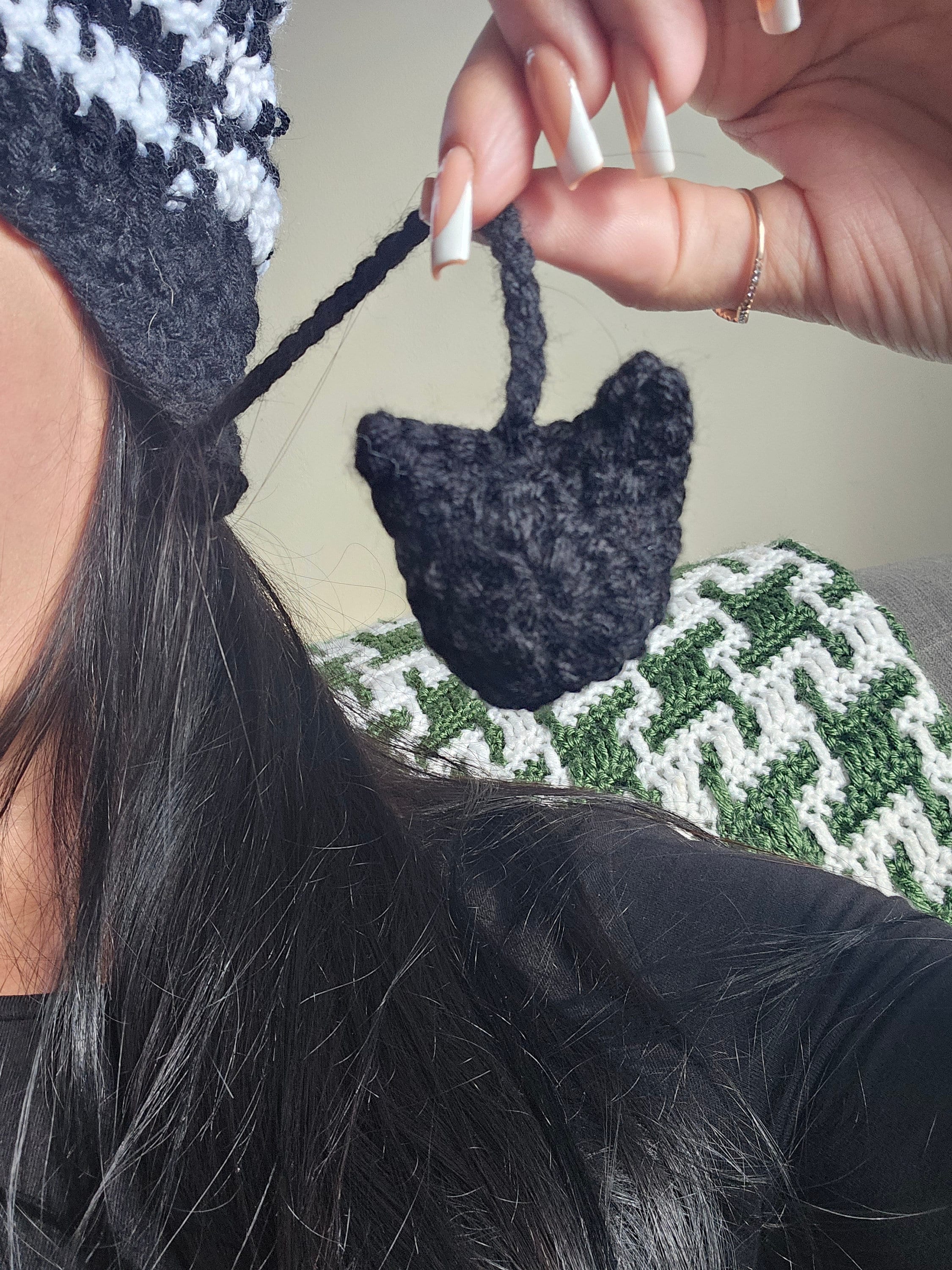 帽子 PERVERZE Crochet Knit Hat / Black PERVERZE Crochet Knit