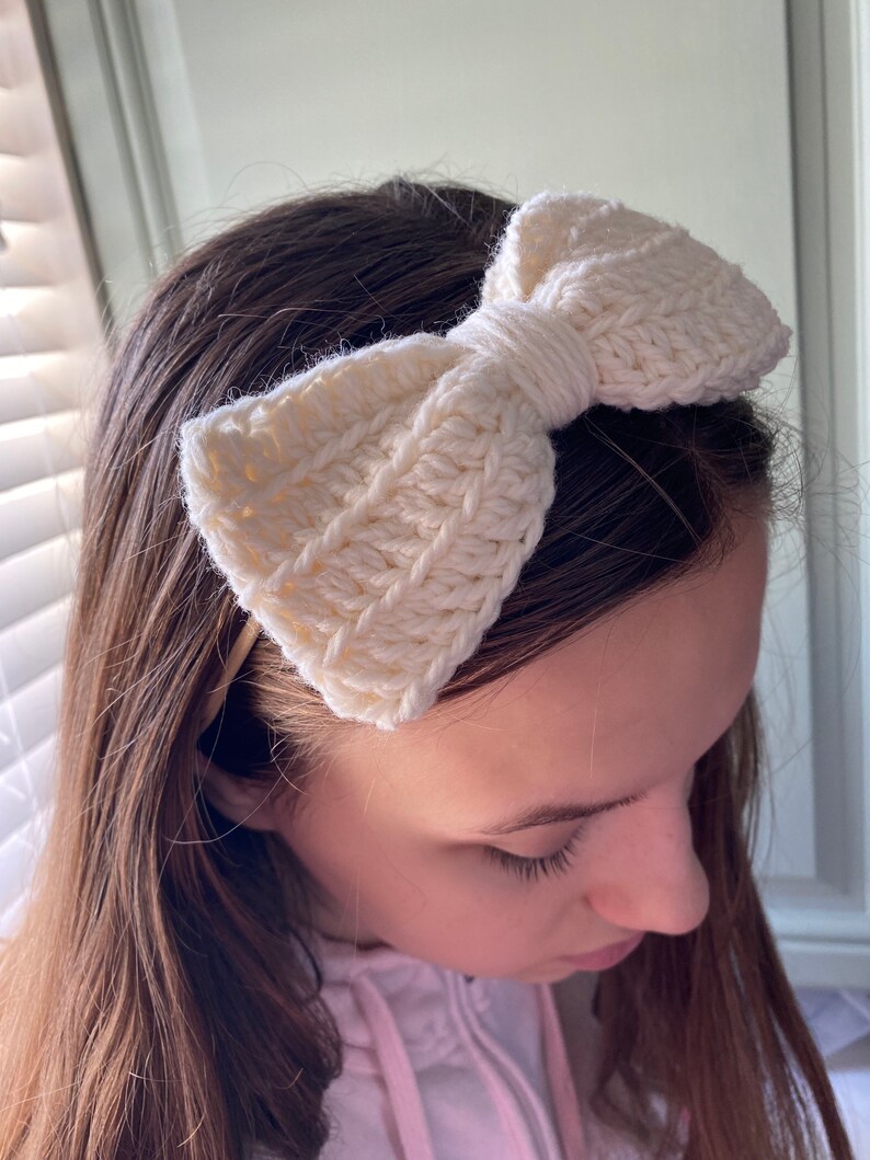 Crochet bow headband alice band babies toddler children adults pink rainbow Christmas stocking fillers
