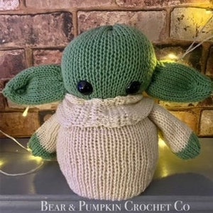 cute green baby  alien circular knitting machine DIGITAL PDF PATTERN