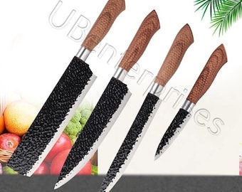 Beautiful Handmade High Quality Kitchen Knife Chef set (Lot of 4) limited With Leather Bag
