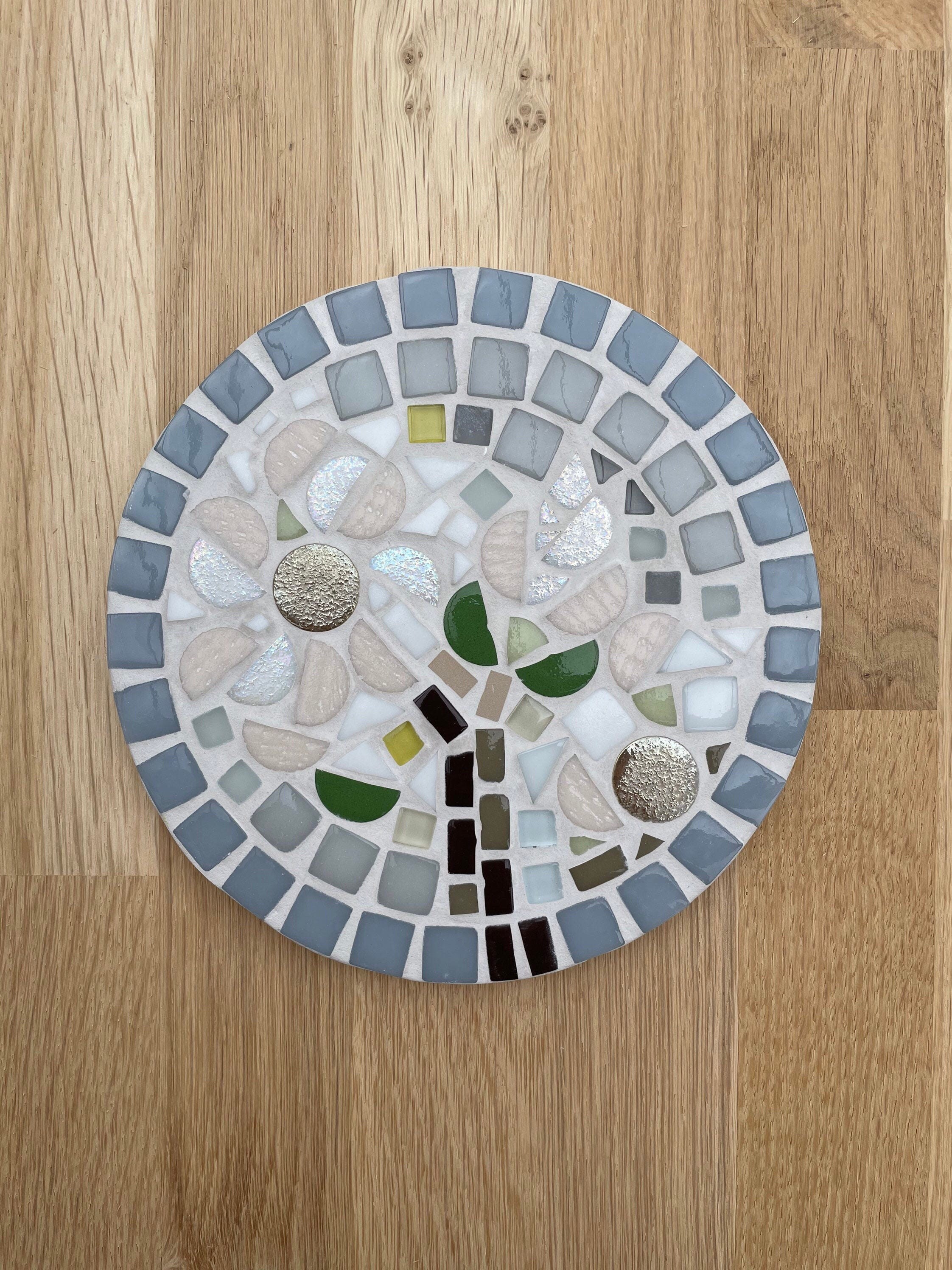 Original Mosaic Trivet, Wall Decoration 18 cm Diameter - Dessous-De-Plat Mosaïque, Décoration Murale