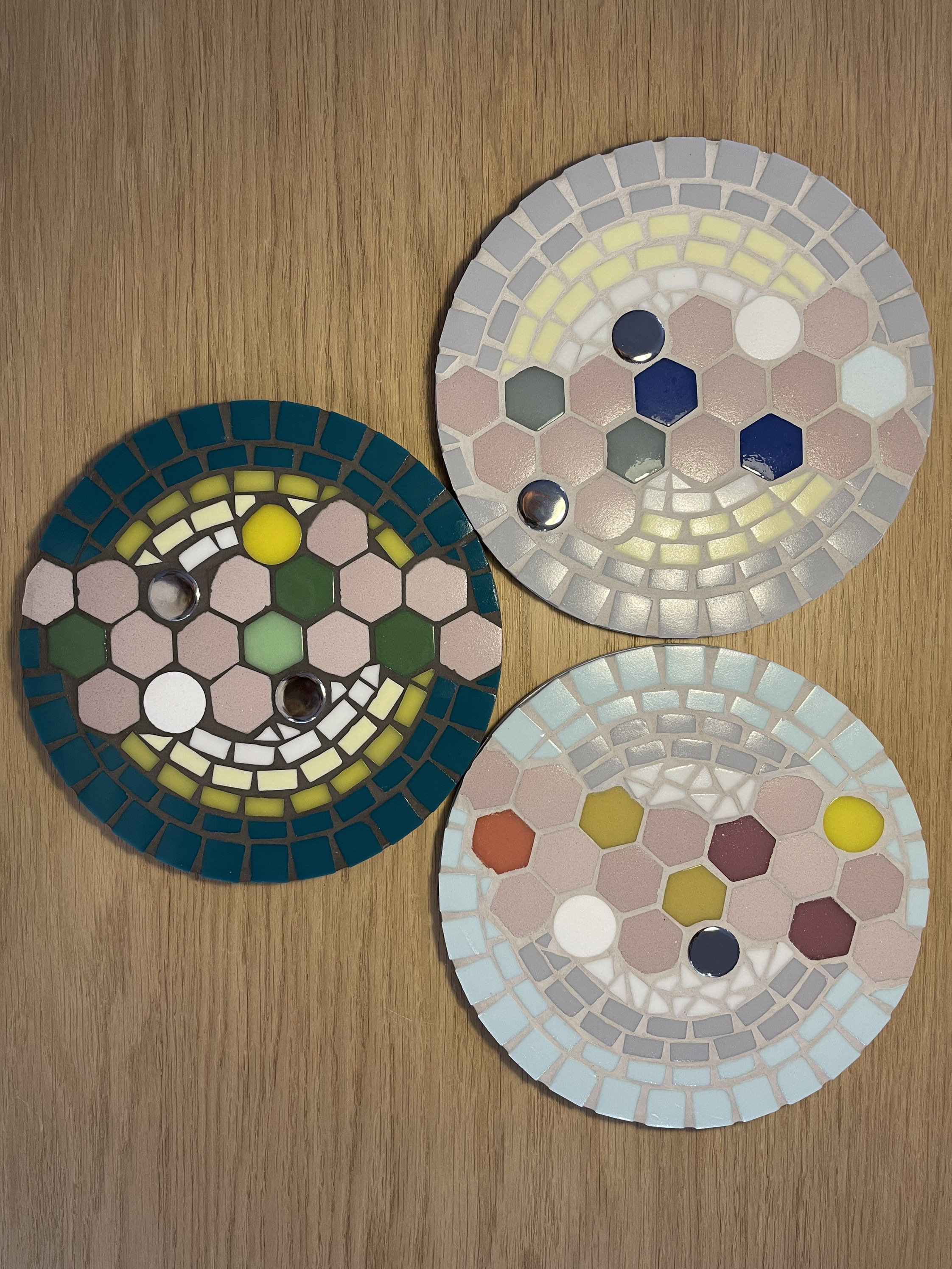 Colorful Mosaic Trivet 18 cm diameter Subflat mosaic in Etsy
