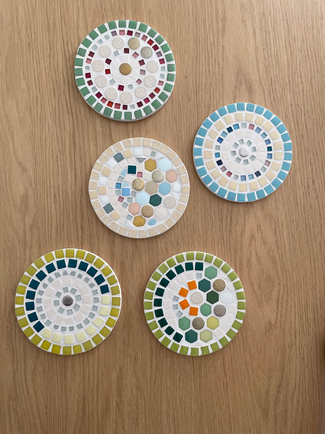 Colorful Mosaic Trivet 18 cm diameter Subflat mosaic in Etsy