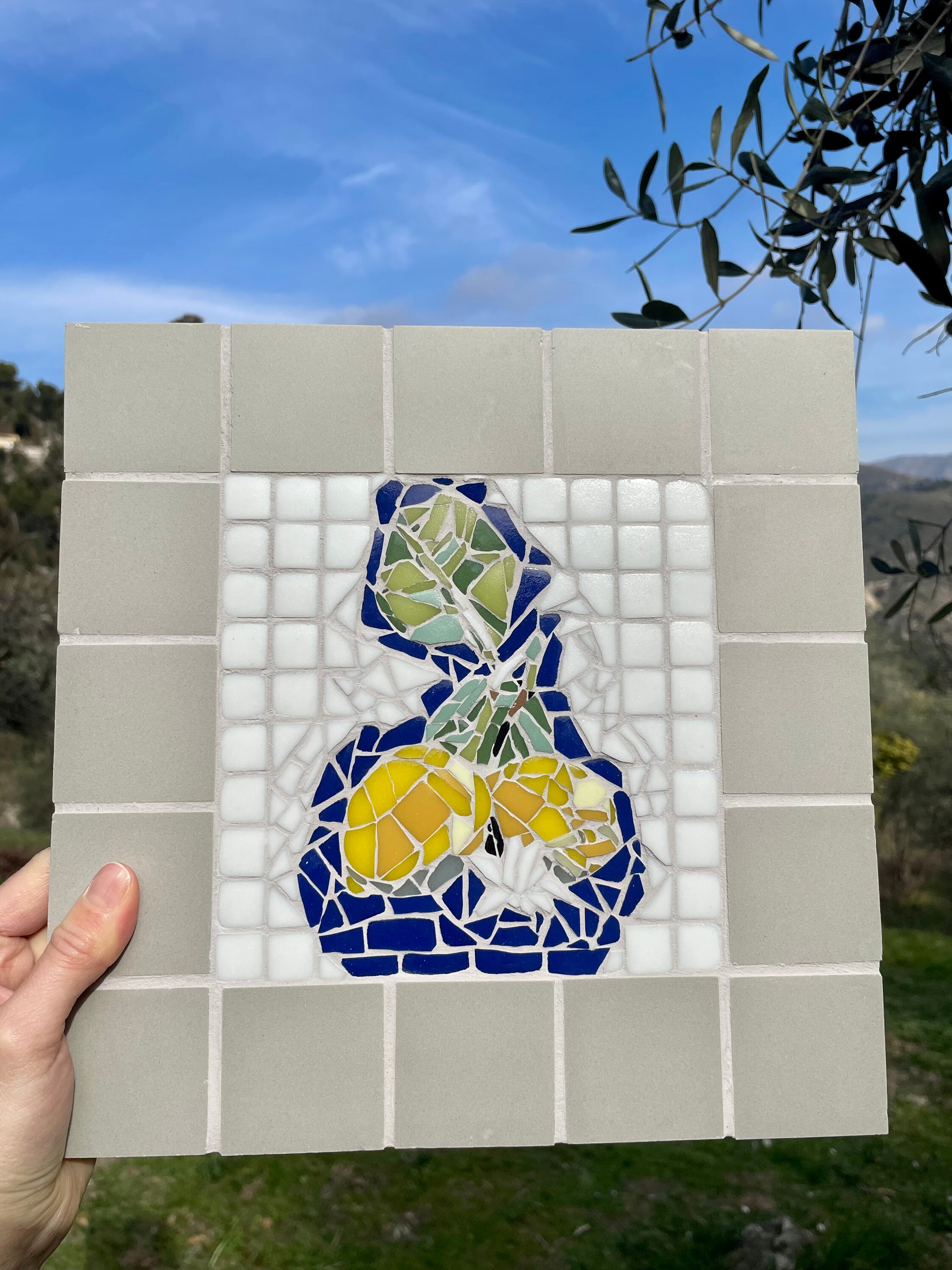 Original Mosaic Trivet, Wall Decoration, Colorful 26 cm Diameter - Dessous-De-Plat Mosaïque, Décorat