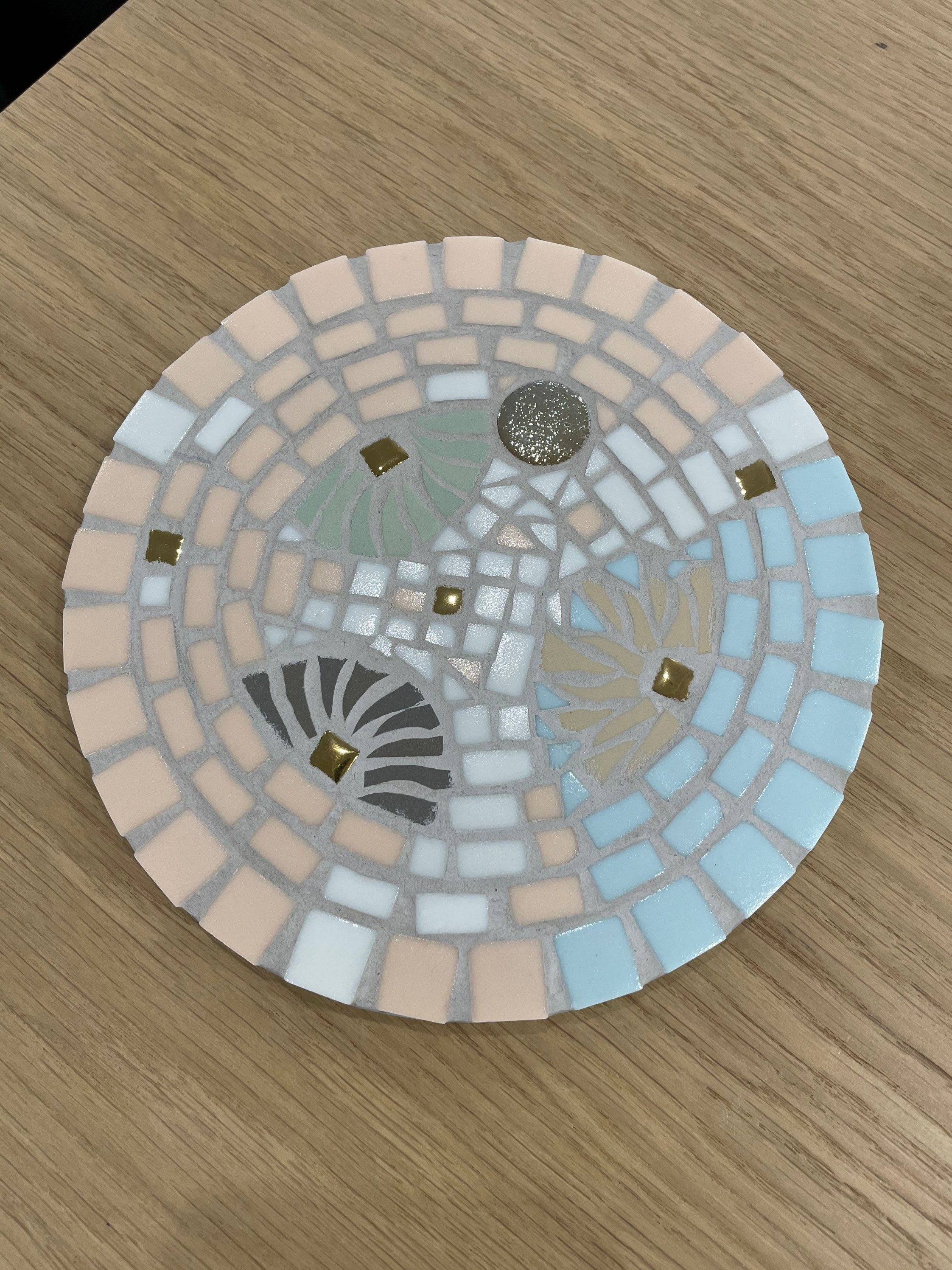 Colorful Mosaic Trivet 18 cm diameter Subflat mosaic in Etsy