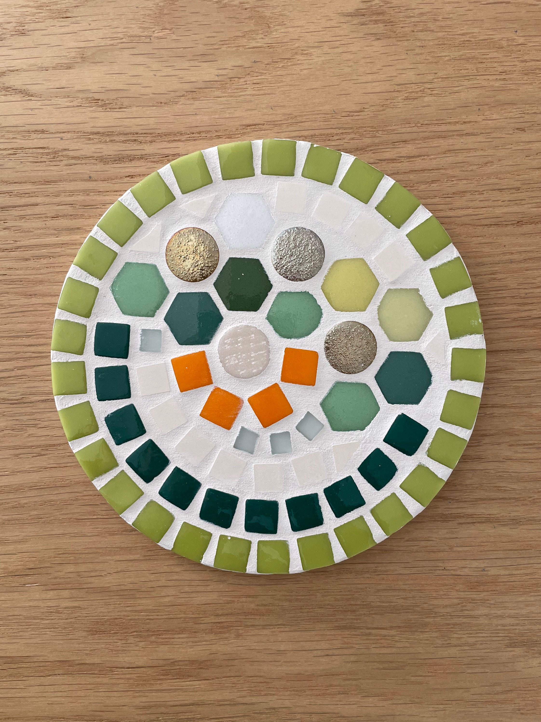 Original Mosaic Trivet, Wall Decoration 18 cm Diameter - Dessous-De-Plat Mosaïque, Décoration Murale