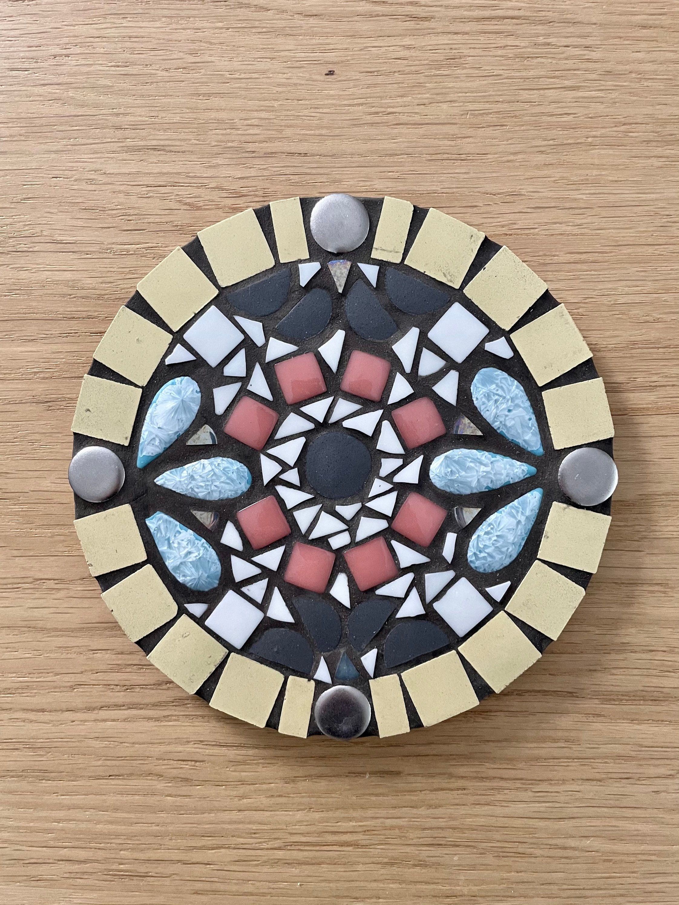 Original Mosaic Trivet, Wall Decoration 18 cm Diameter - Dessous-De-Plat Mosaïque, Décoration Murale