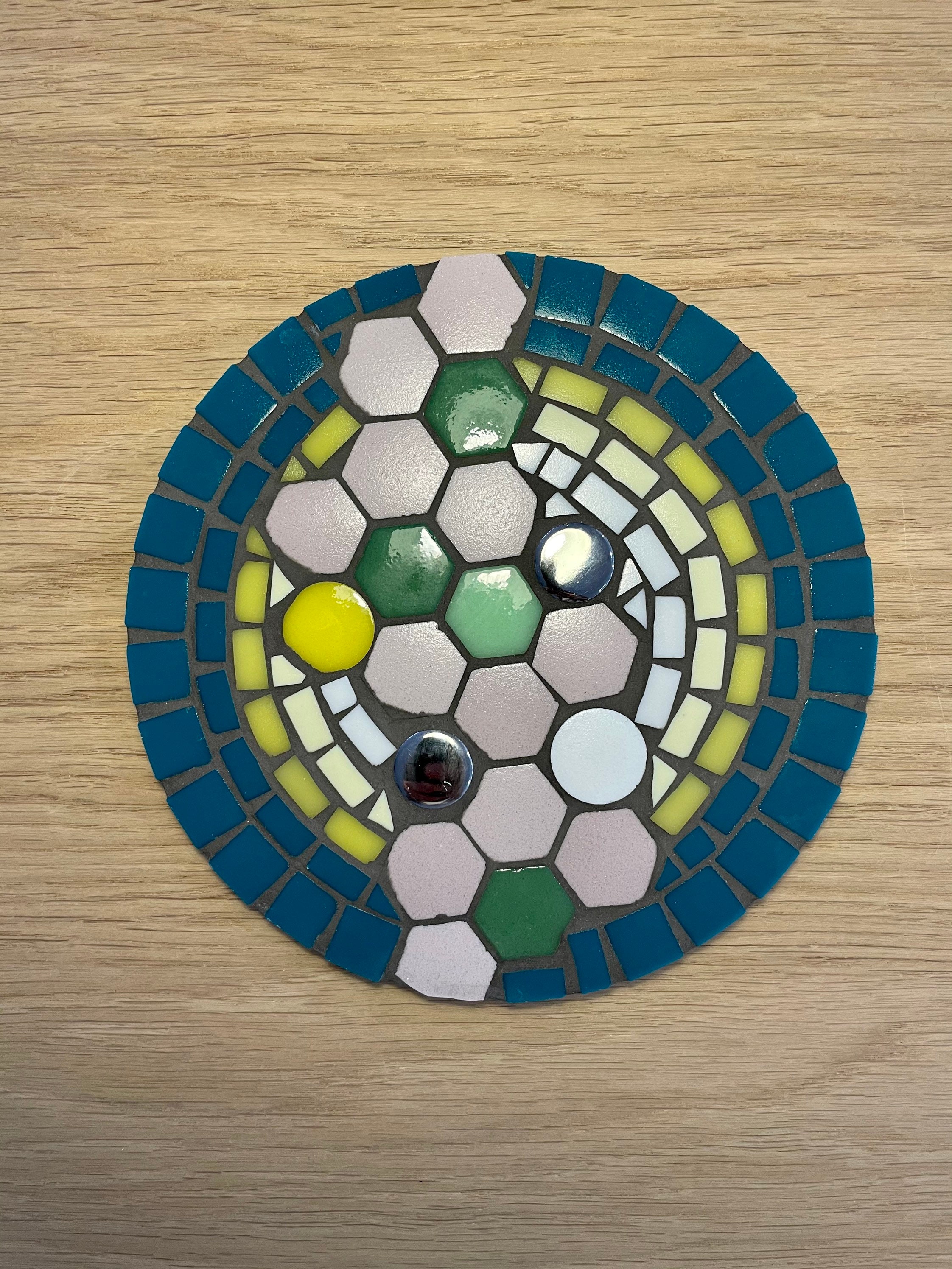 Colorful Mosaic Trivet 18 cm diameter Subflat mosaic in Etsy