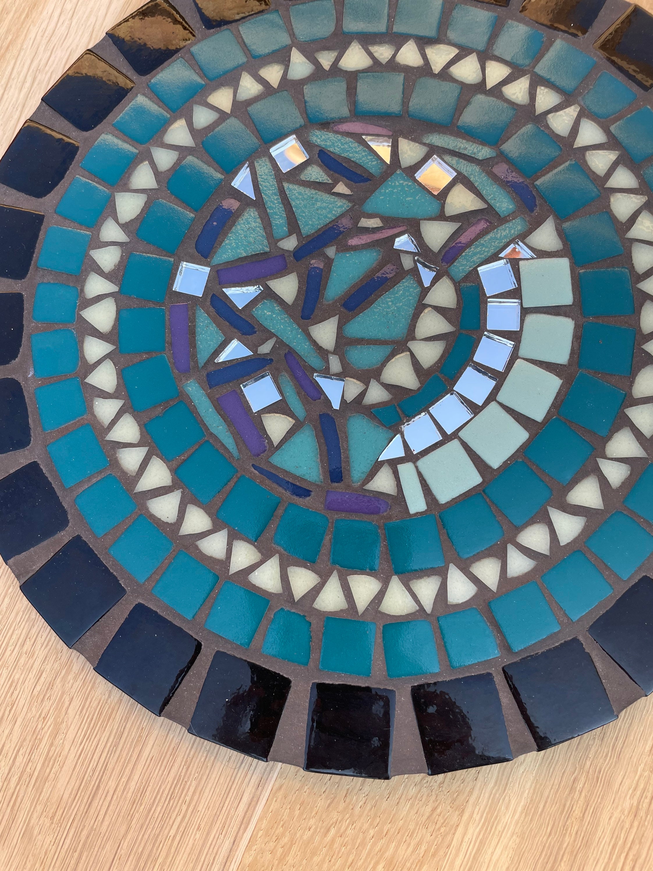 Original Mosaic Trivet, Wall Decoration, Colorful 26 cm Diameter - Dessous-De-Plat Mosaïque, Décorat