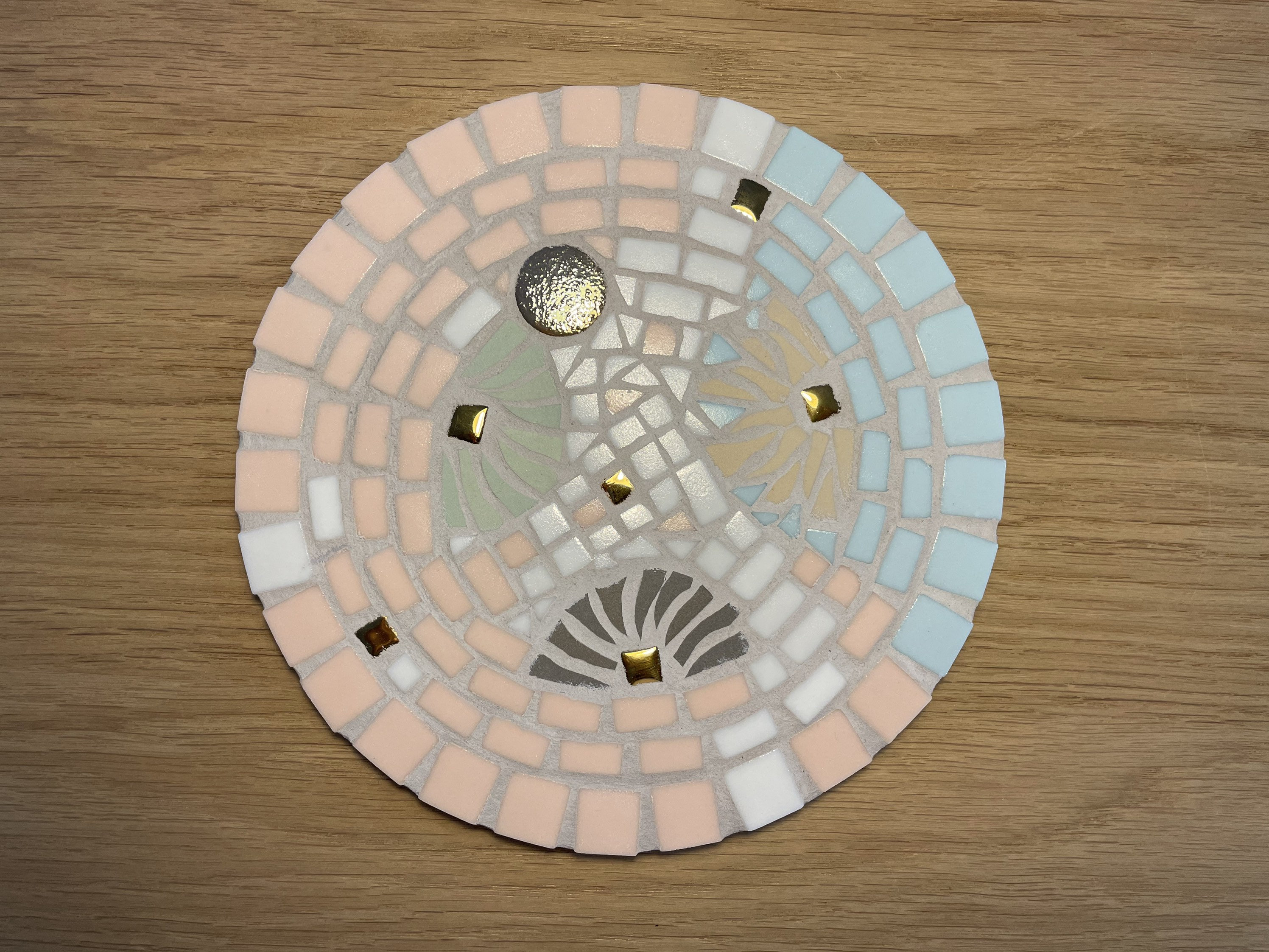 Original Mosaic Trivet, Wall Decoration 18 cm Diameter - Dessous-De-Plat Mosaïque, Décoration Murale