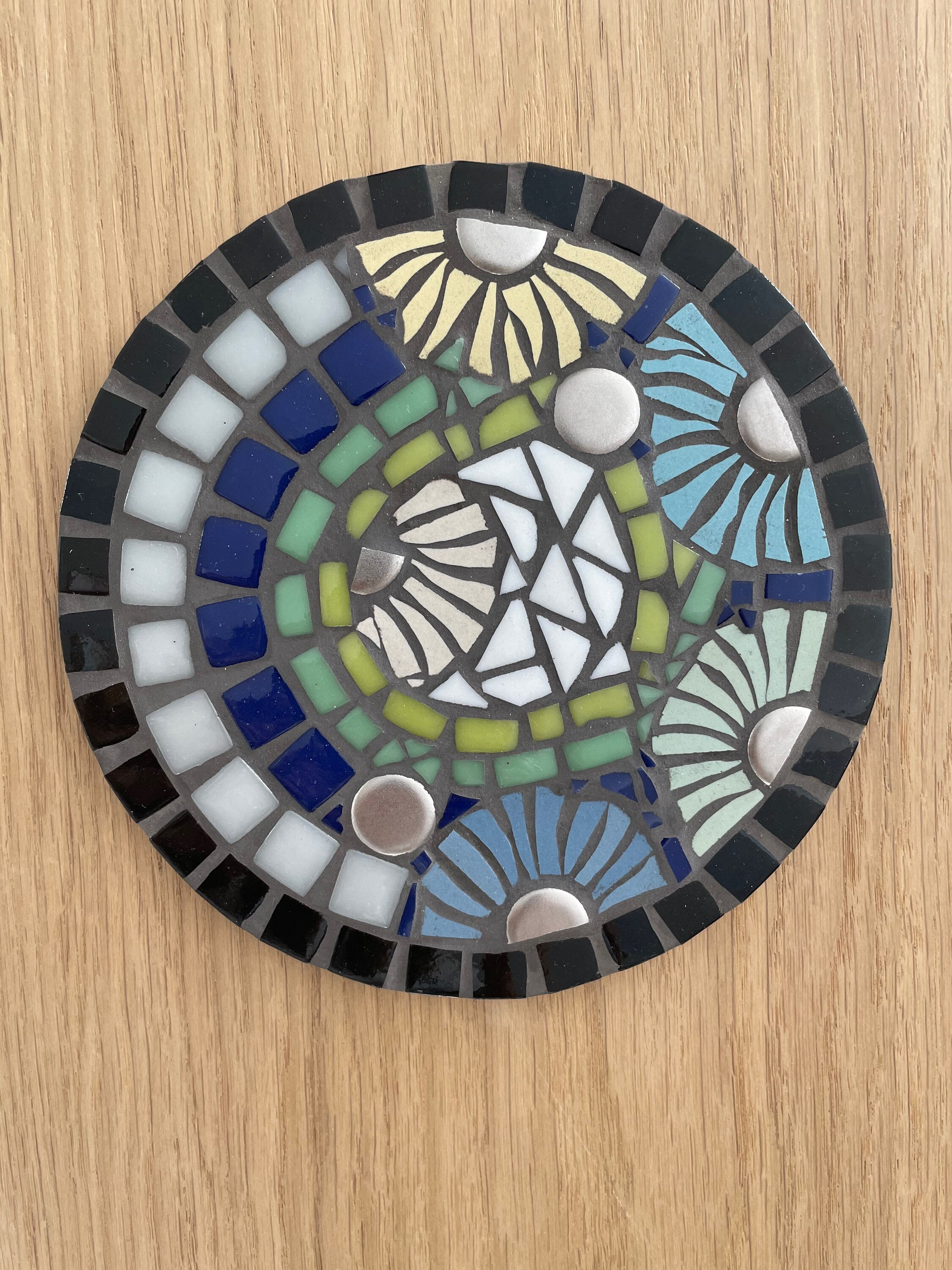 Colorful Mosaic Trivet 18 cm diameter Subflat mosaic in Etsy