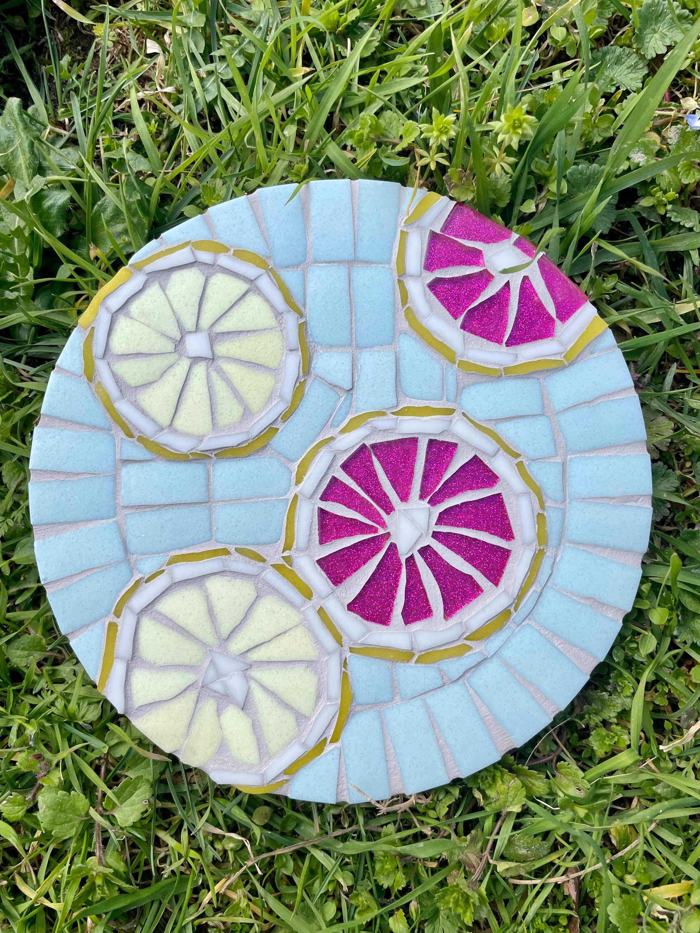 Original Mosaic Trivet, Wall Decoration 18 cm Diameter - Dessous-De-Plat Mosaïque, Décoration Murale