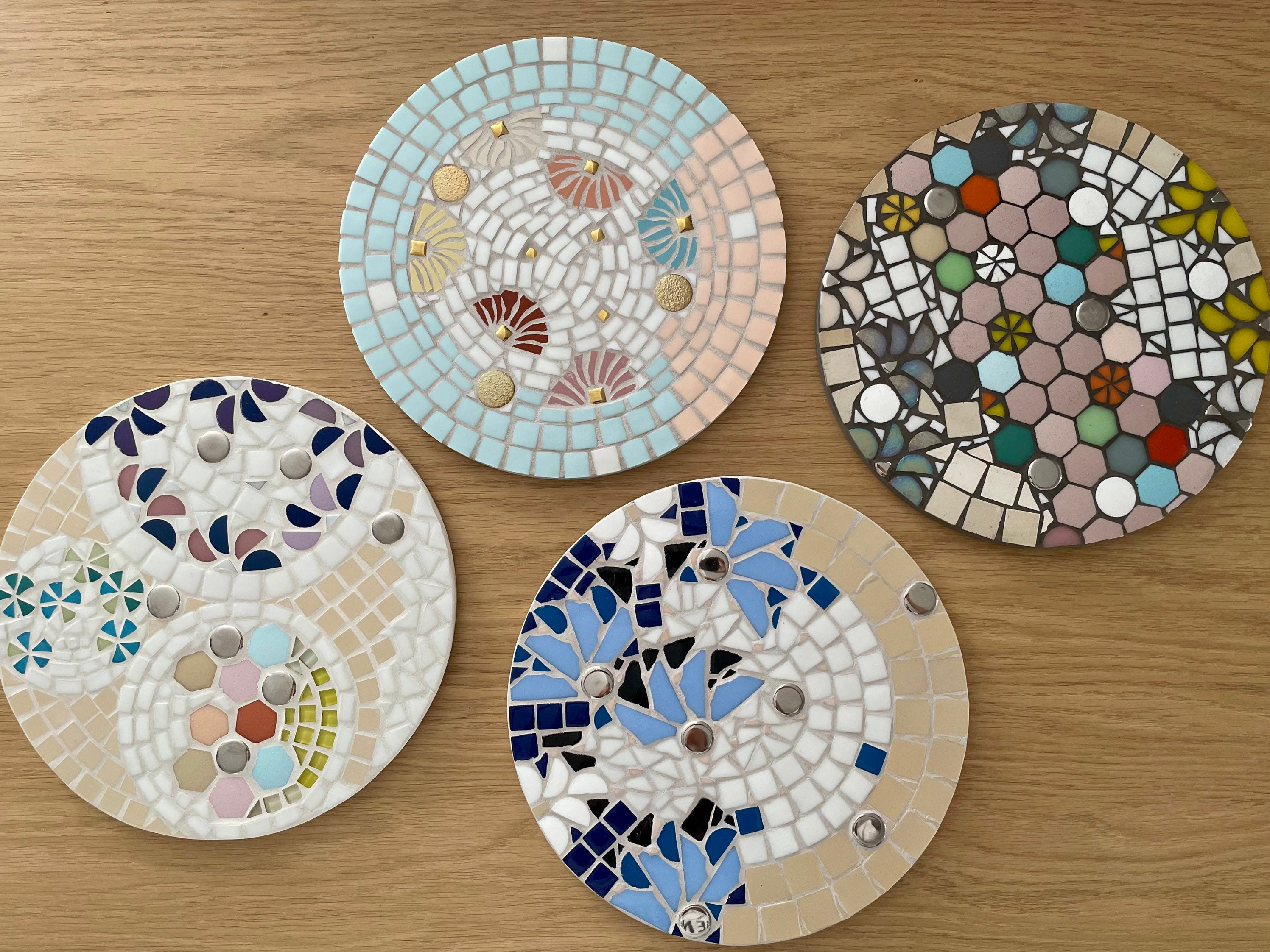 Colorful Mosaic Trivet 26 cm diameter Subflat mosaic in Etsy