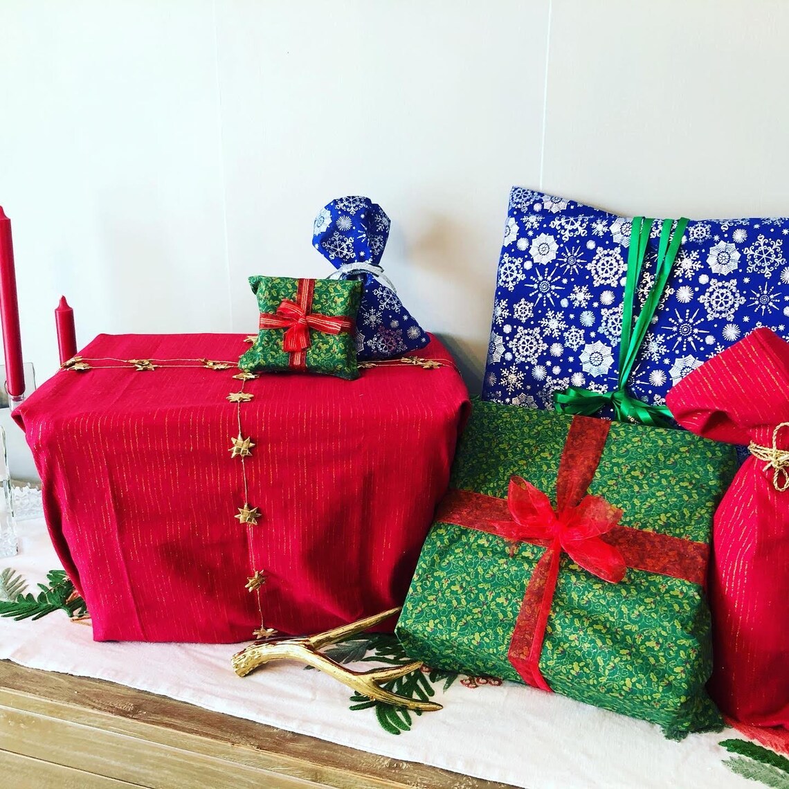 Reusable Gift Wrap Bag Sets 6 bags different sizes 19 Etsy