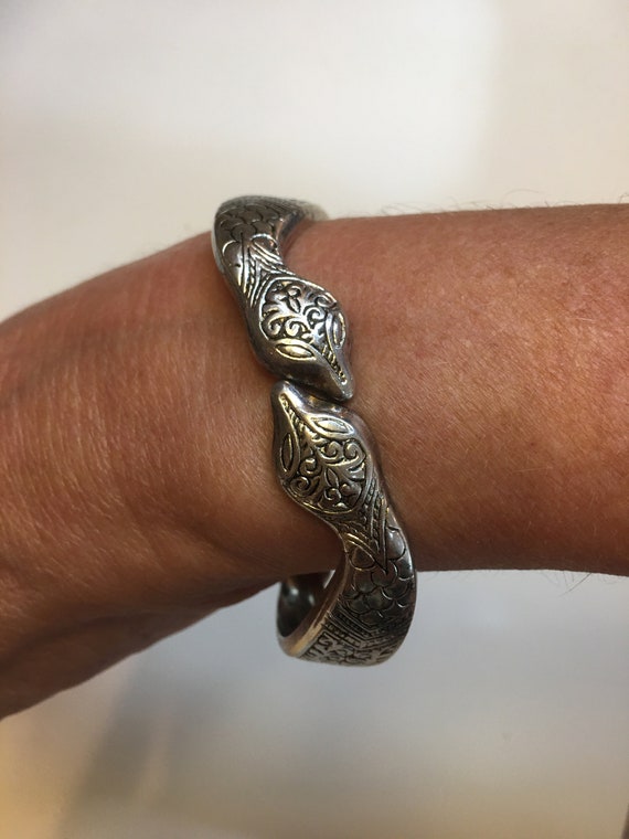 Vintage snake hinged bangle cuff bracelet | eBay