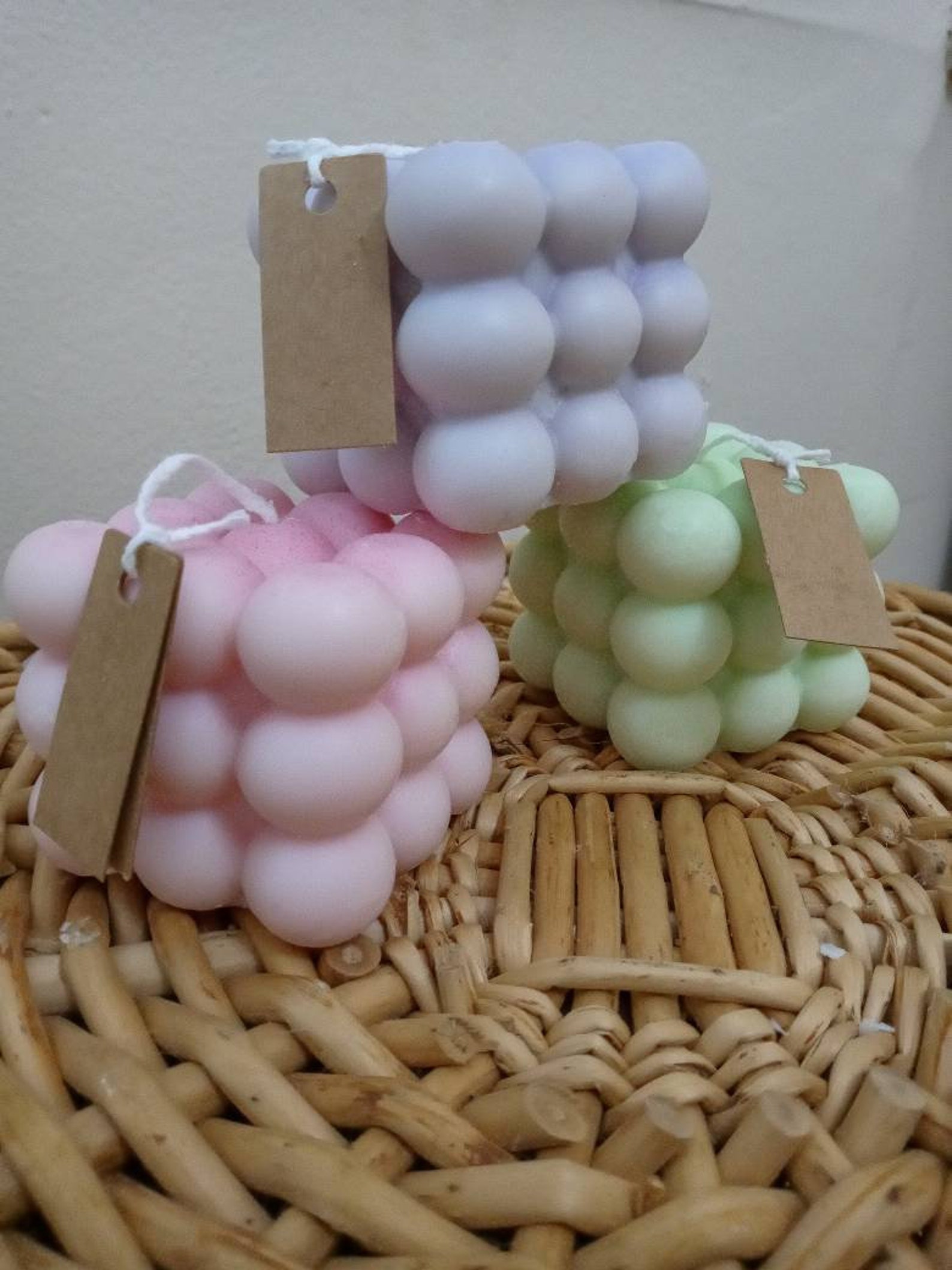 Bubble Pillar Candle Etsy