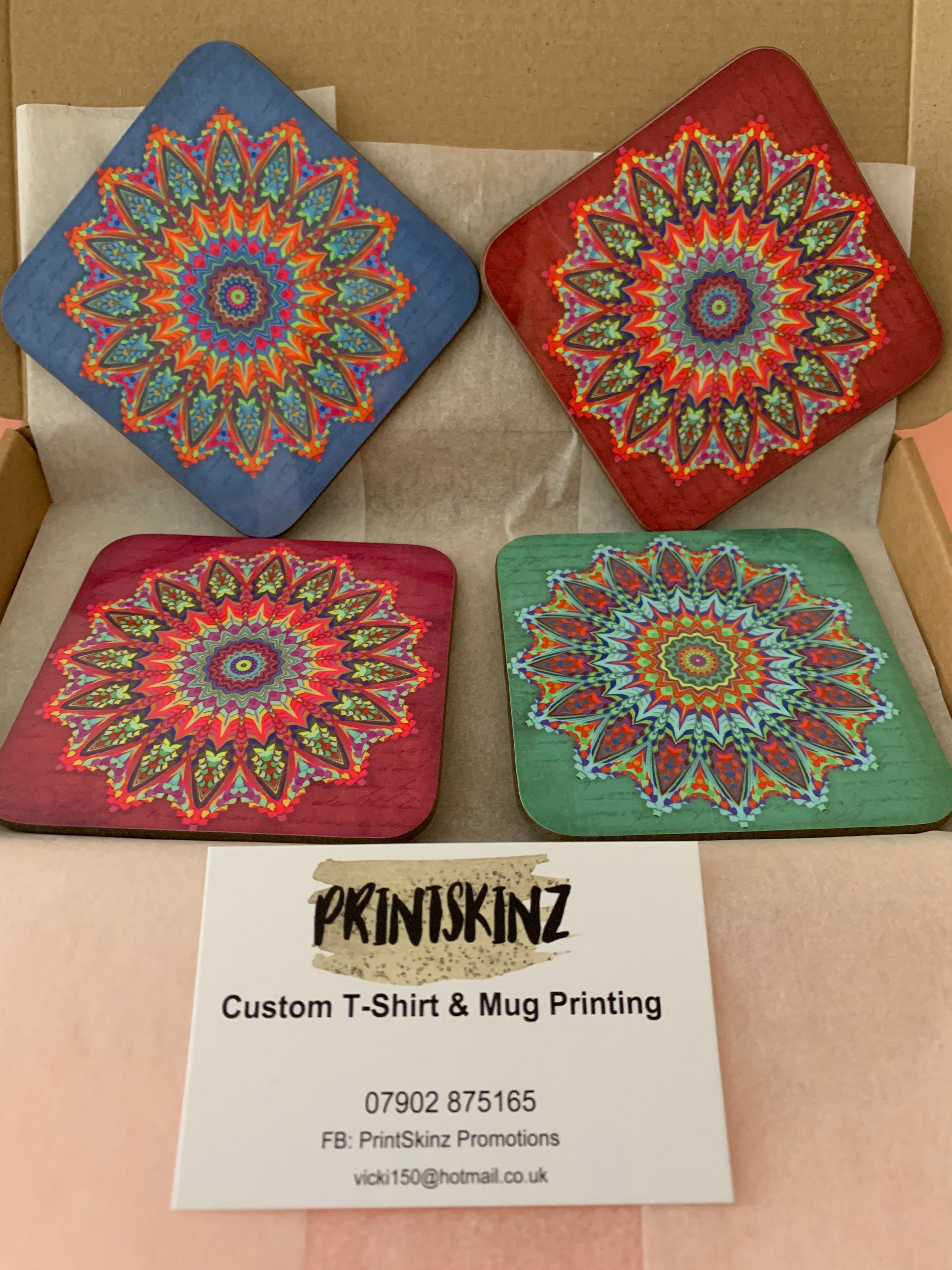 Diy Mandala Coasters Coasters designs Mandala Art Inspired Coaster Set of 4 | Etsy