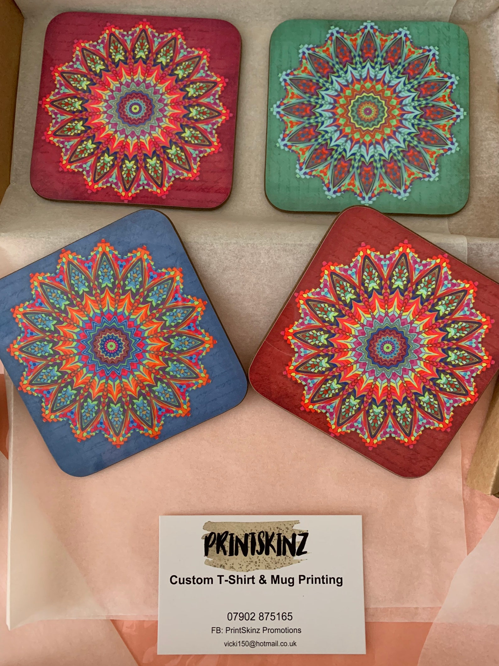 Diy Mandala Coasters Coasters designs Mandala Art Inspired Coaster Set of 4 | Etsy