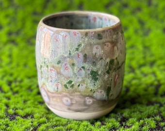Handmade Ceramic Mug, Petri Dish Glaze, 8oz