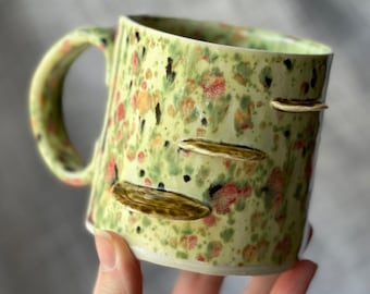 CUSTOM, Made To Order, Simple Shelf Mushroom Mug, Handmade Ceramic, You Choose The Colors!