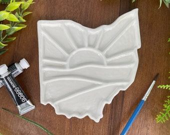 MADE TO ORDER, Ohio Paint Palette, Handmade Ceramic