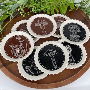 Mushroom Coasters, Small Dishes, Handmade Ceramic *Ready to Ship*
