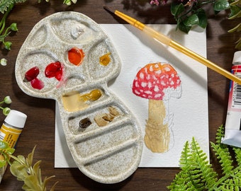 FABRIQUÉ SUR COMMANDE, palette de peinture champignon, céramique faite main
