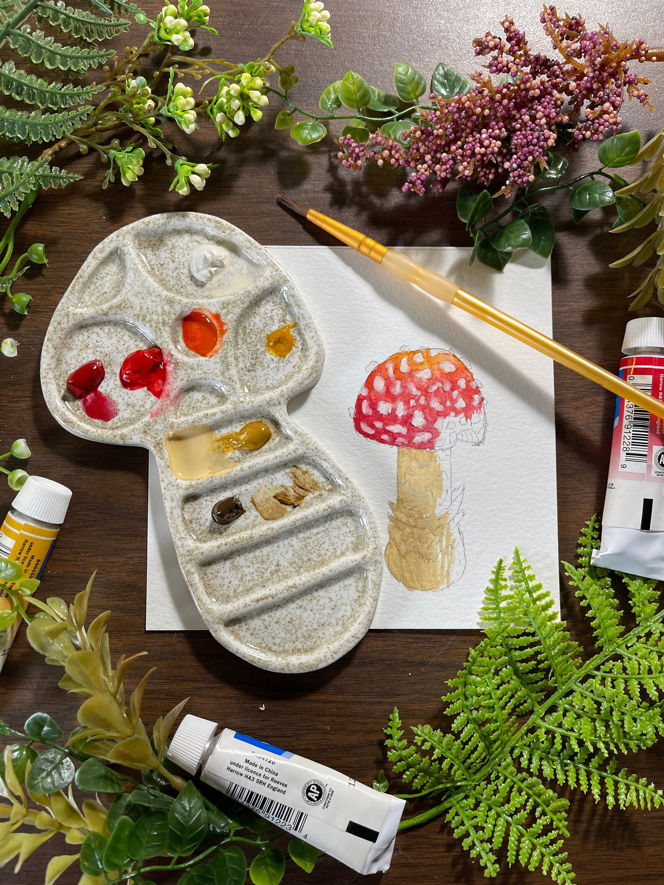 Ceramic Paint Palette / Honey Bee Paint Palette / Ready to Ship Handmade  Porcelain Paint Palette / Watercolor Palette / Gift for Artist