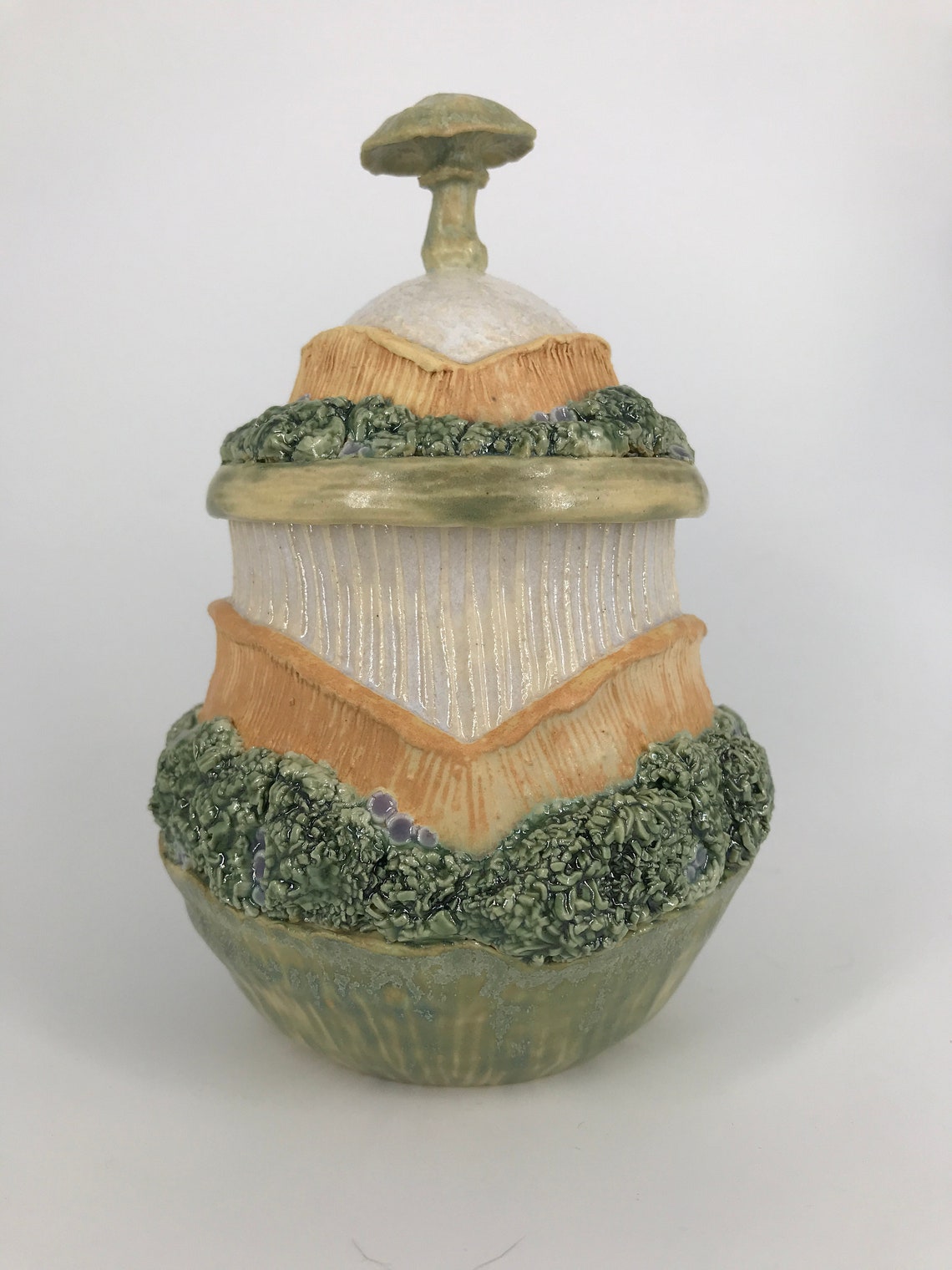 Mossy Cream and Sugar Set Handmade Pottery Stoneware White Etsy