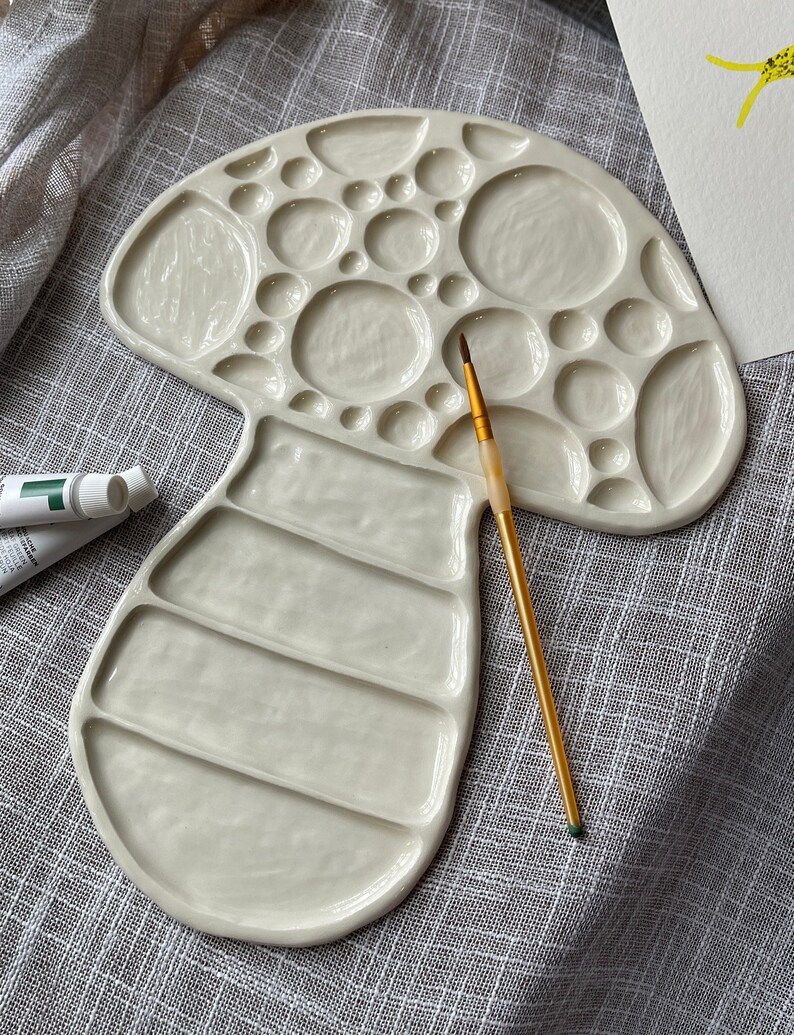 Ceramic Paint Palettes, 12 Well Reusable Ceramic Paint