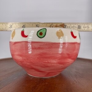 Guacamole Border Bowl, Handmade Ceramic, 18oz Ready to Ship image 5