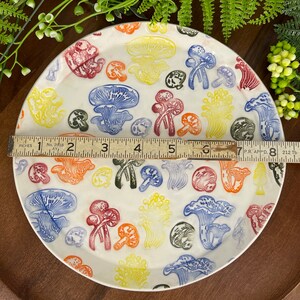 Rainbow Mushroom Plates, Handmade Ceramic Ready to Ship image 9