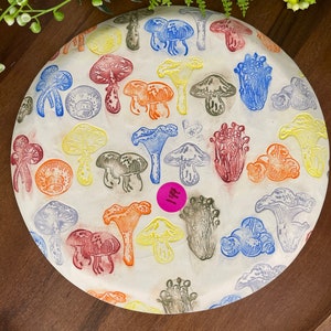 Rainbow Mushroom Plates, Handmade Ceramic Ready to Ship image 10