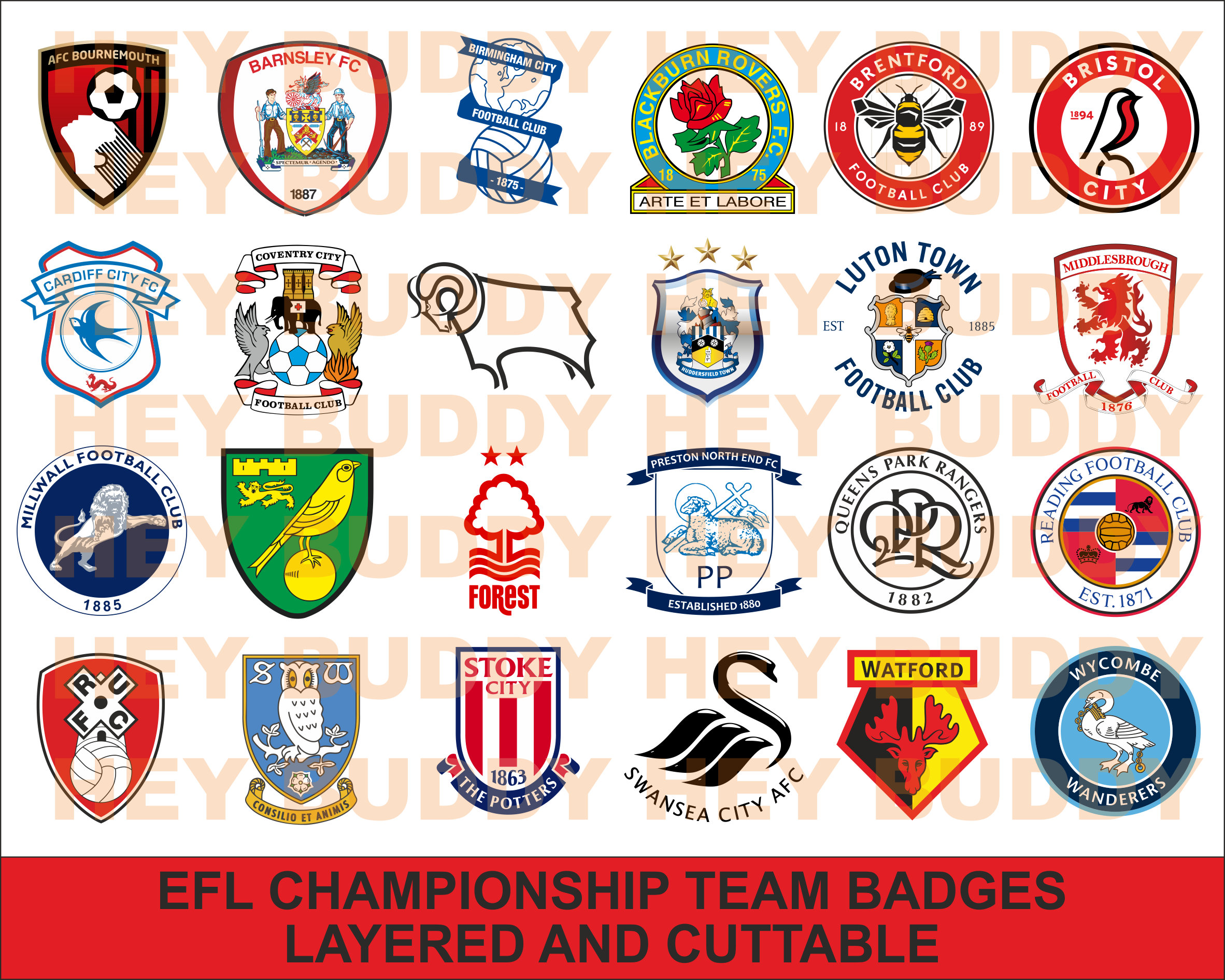 English Championship League Logo Collection SVG PNG Pdf Eps. Etsy