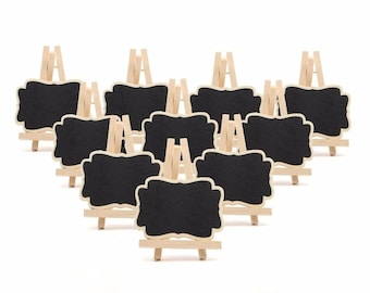 5 x Small Wooden Blackboards/Chalkboards with Stands