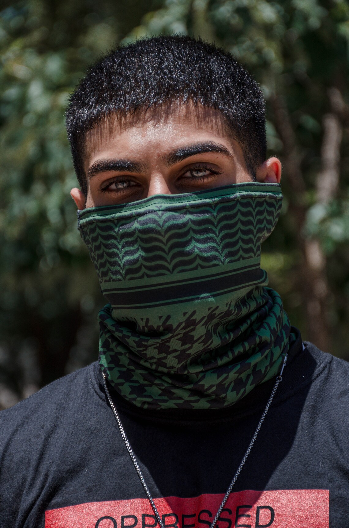 Green Keffiyeh Mask Kufiya Shemagh Palestinian Mask Arab Etsy