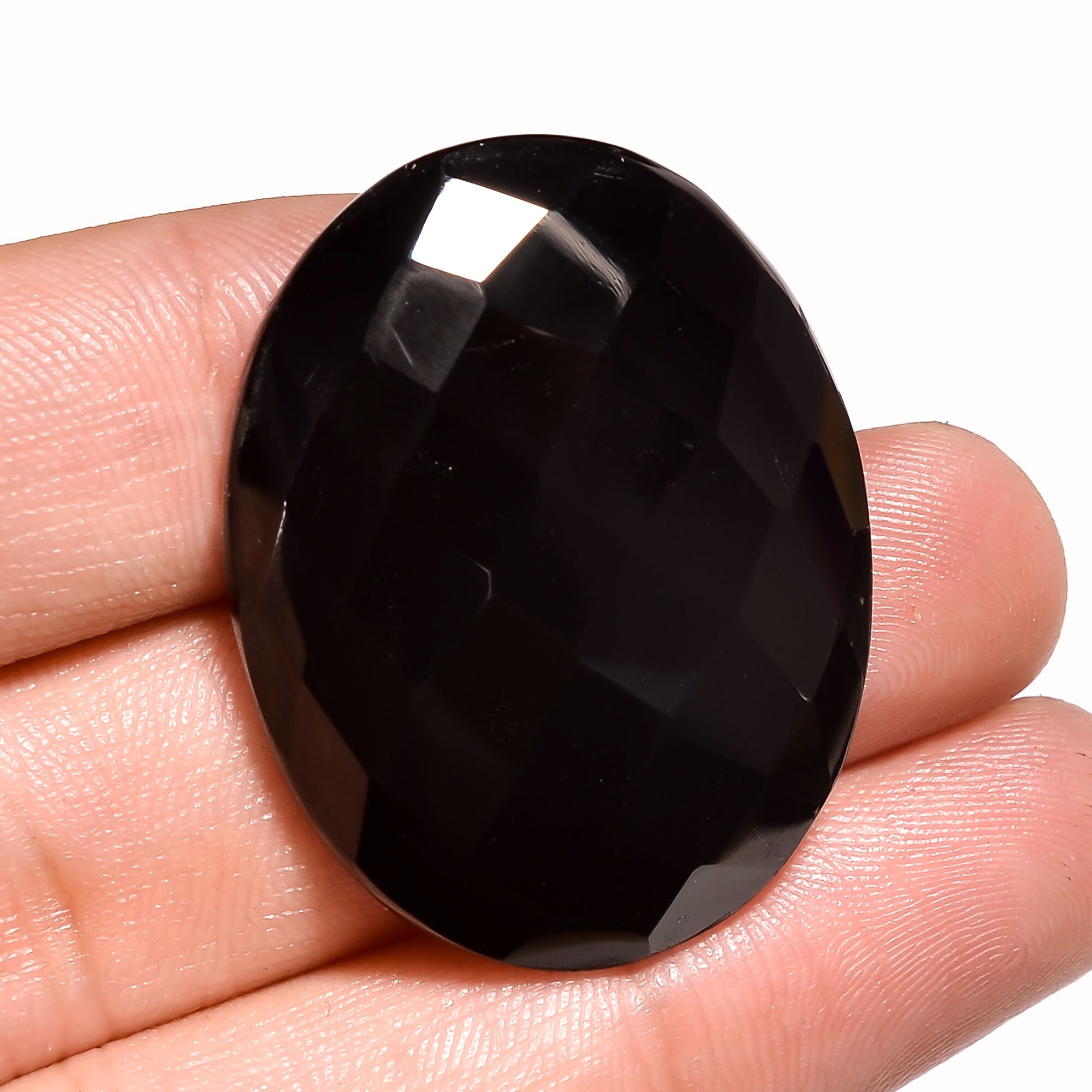 Awesome Faceted Black Onyx Oval Shape Loose Gemstone45.50 Ct Etsy