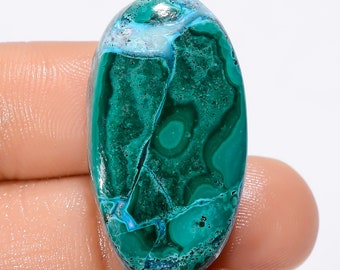 Amazing Top Grade Quality 100% Natural Malachite Chrysocolla Oval Shape Cabochon Loose Gemstone For Making Jewelry 37 Ct 31X16X7 mm SB-29040