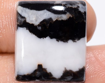 Mind Blowing A One Quality 100% Natural Black Zebra Jasper Rectangle Shape Cabochon Gemstone For Making Jewelry 23.5 Ct. 19X16X5 mm SB-29178