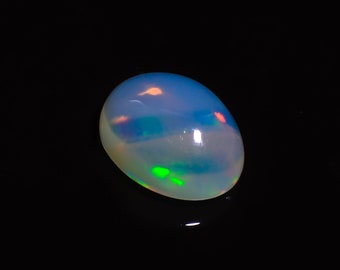 Amazing Top Grade Quality 100% Natural White Ethiopian Opal Oval Shape Cabochon Loose Gemstone For Making Jewelry 2.5 Ct. 11X9X5 mm S-25