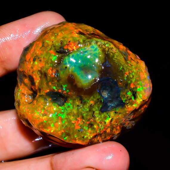 エチオピア オパール ピンファイア 星空のような 鉱物 標本 原石