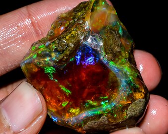 Incroyable qualité supérieure, opale éthiopienne brune, 100 % naturelle, forme fantaisie, pierre précieuse brute en vrac pour la fabrication de bijoux, 132 carats. 39X32X18 mm S-372