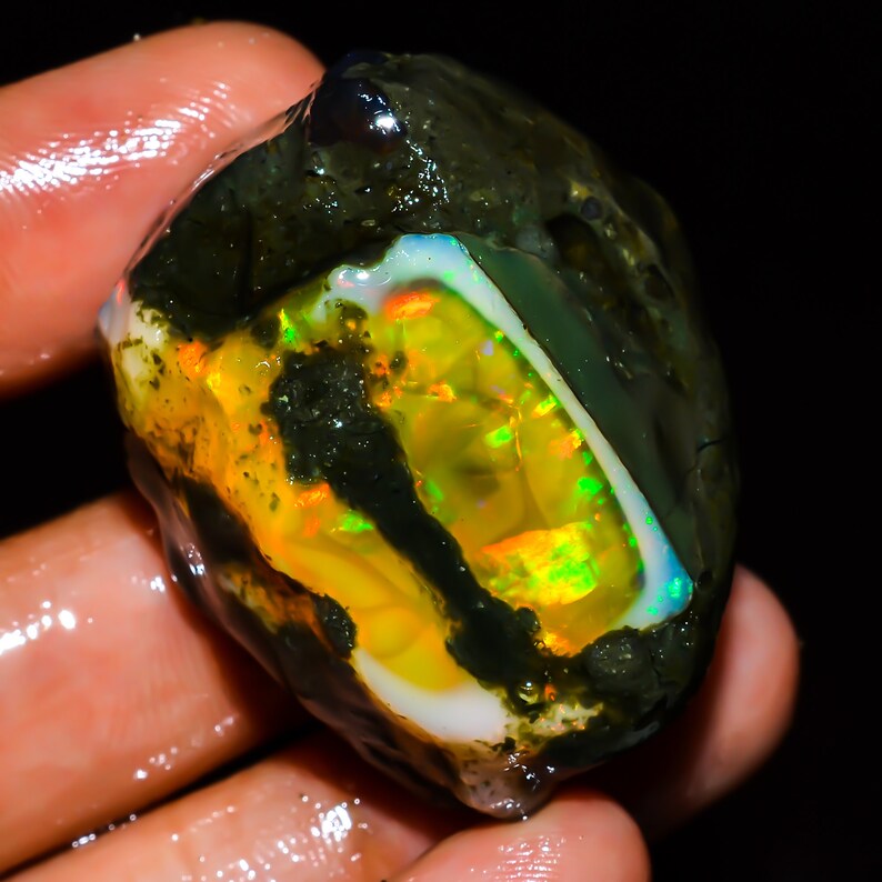 Opale brute, opale d'Éthiopie brute, opale de cristal brute, grosse opale brute, opale de feu brute, opale de feu naturelle en vrac Welo, opale de feu brute, 103,5 CTS image 10