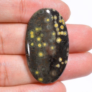 Marvellous Top Grade Quality 100% Natural Ocean Jasper Oval Shape Cabochon Loose Gemstone For Making Jewelry 37.5 Ct 36X22X6 mm K-91