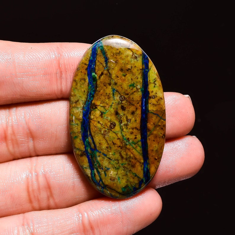 Splendid Top Grade Quality 100/% Natural Azurite Malachite Oval Shape Cabochon Loose Gemstone For Making Jewelry 59 Ct 45X26X5 mm SB-3393