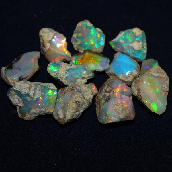 20 karaat veel natuurlijke Ethiopische opaal ruwe steen, rauw opaal, opaal kristal, multi vuur opaal, welo vuur opaal, opaal mineraal, opaal ruwe sieraden
