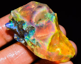 Opale brute, opale brute d'Éthiopie, grosse opale brute, opale brute, opale de feu brute, opale brute naturelle, cristal d'opale, pierre précieuse en vrac 92,5 CTS