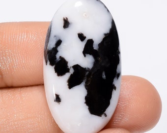 Attractive Top Grade Quality 100% Natural Black Zebra Jasper Oval Shape Cabochon Loose Gemstone For Making Jewelry 28.5 Ct 32X17X4mm SB29190