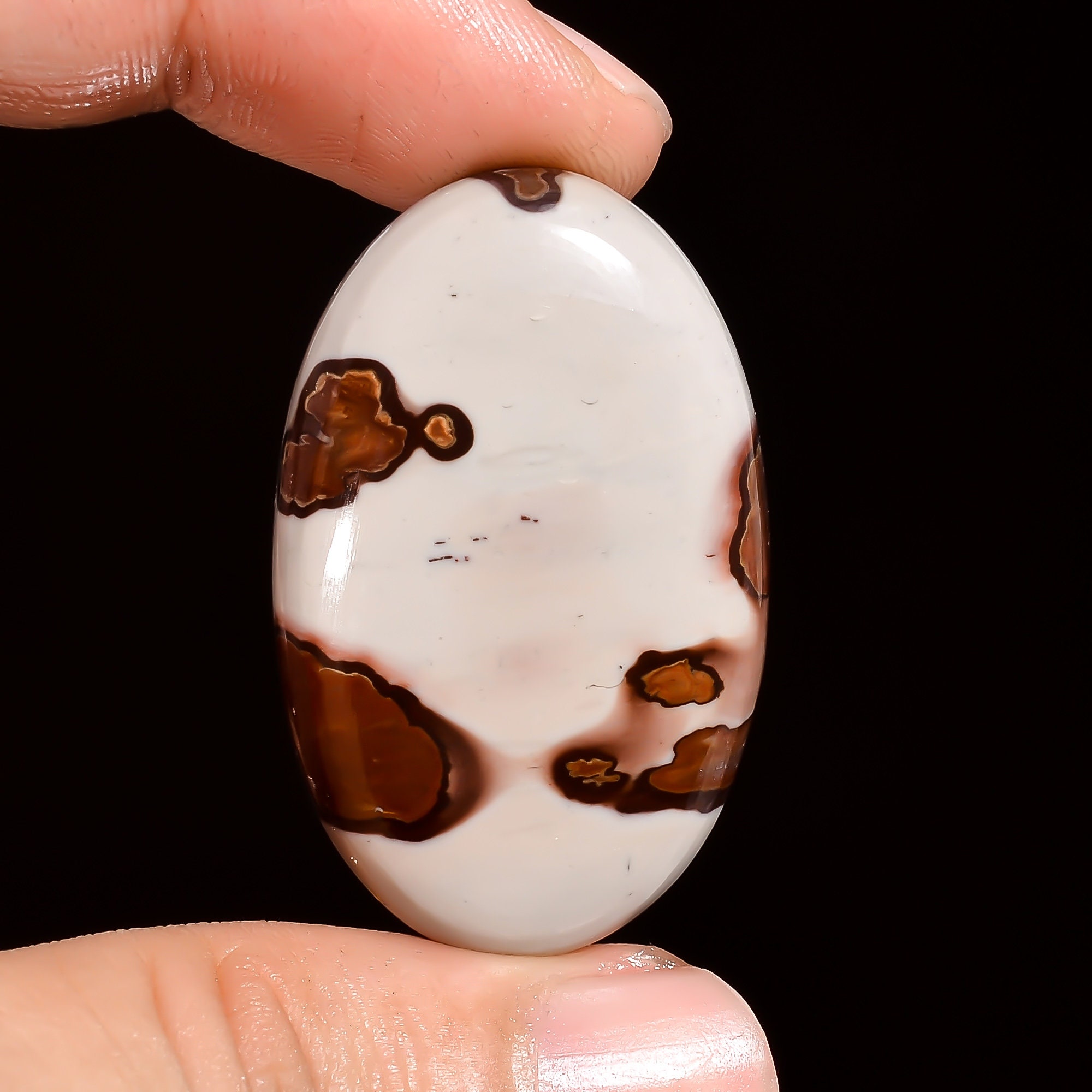 Terrific Top Grade Quality 100% Natural Coffee Bean Jasper Oval Shape Cabochon Loose Gemstone For Making Jewelry 47.5 Ct 41X23X6 mm AA-9923